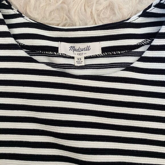 Madewell Women's Boho White & black Ridge Stripe Tank Top blouse size XS - Picture 5 of 6